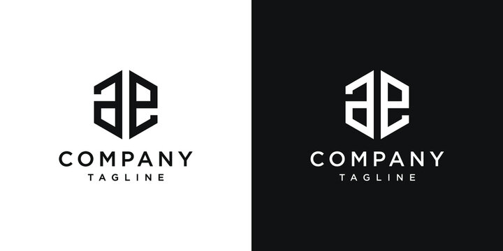 Creative Letter AE Monogram Logo Design Icon Template White and Black Background