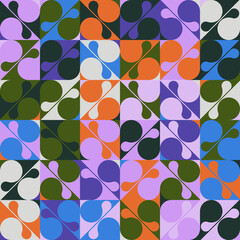 Seamless Pattern Vector Graphics Design Made With Abstract Geometric Shapes And Forms