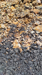 Asphalt edge background with two colors in the Cikancung area, Indonesia