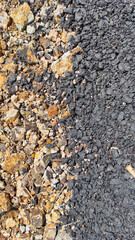 Asphalt edge background with two colors in the Cikancung area, Indonesia