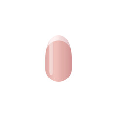 Finger nail with french manicure design realistic vector illustration isolated.