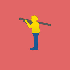 The silhouette of a Ukrainian soldier with Stinger