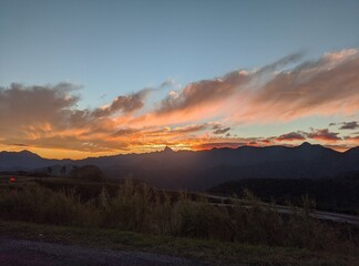 sunset over the mountains