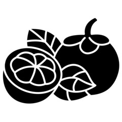 mangosteen solid icon