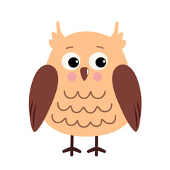 Cute cartoon owl. Vector illustration in a flat style.