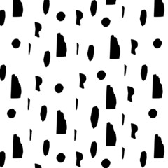 Black and white pattern with different shapes. 