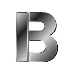 industrial, silver letter b