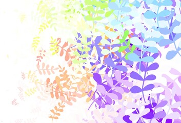 Fototapeta na wymiar Light Multicolor vector abstract background with leaves.