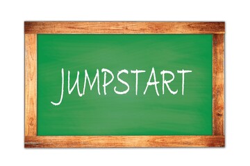 JUMPSTART text written on green school board.