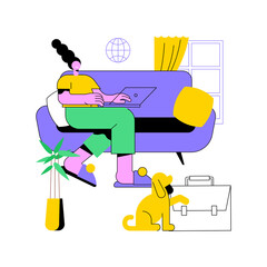 Become a freelancer abstract concept vector illustration. Distant work, individual freelance job, becoming independent entrepreneur, finding clients online, digital nomad abstract metaphor.