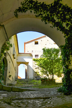 Narrow street in the village of San Fele in the Basilicata region, Italy
