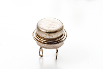 Old triode isolated on white background.
