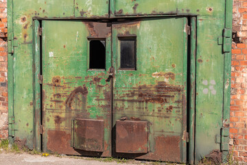 Old metal door to the workshop