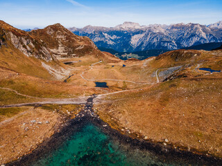 Beautiful view of the mountains range. Hochjoch, Austria.