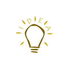 Idea light bulb hand drawn icon