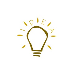 Fototapeta na wymiar Idea light bulb hand drawn icon