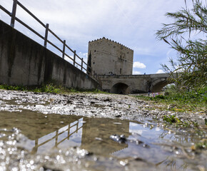 Roman bridge on the Guadalquivir River in Cordoba, Spain