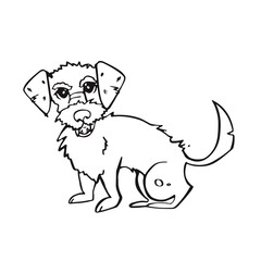 Cartoon style. The dog is angry, the disgruntled puppy growls. vector illustration