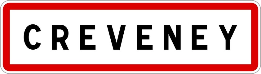 Panneau entrée ville agglomération Creveney / Town entrance sign Creveney
