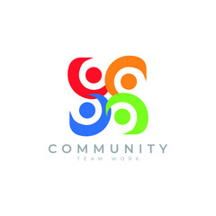 human community logo design template teamwork logo