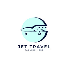 jet plane travel logo design template