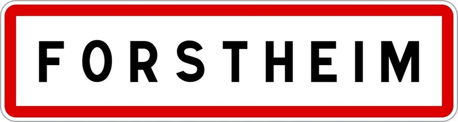 Panneau entrée ville agglomération Forstheim / Town entrance sign Forstheim