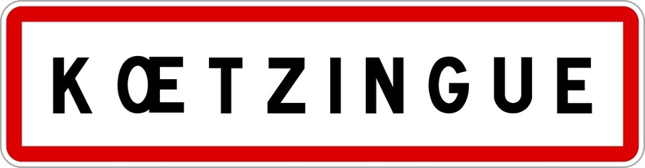 Panneau entrée ville agglomération Kœtzingue / Town entrance sign Kœtzingue