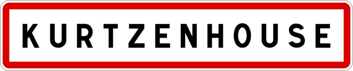 Panneau entrée ville agglomération Kurtzenhouse / Town entrance sign Kurtzenhouse