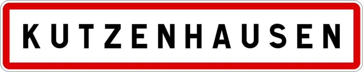 Panneau entrée ville agglomération Kutzenhausen / Town entrance sign Kutzenhausen