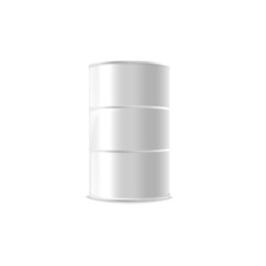 Metal aluminum barrel container template realistic vector illustration isolated.