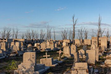 Epecuen Cemetery in Buenos Aires, Argentina after the disastrous flood