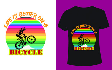 life is better with a bicycle typography t shirt design for printing victor file .