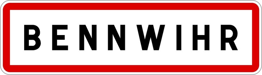 Panneau entrée ville agglomération Bennwihr / Town entrance sign Bennwihr