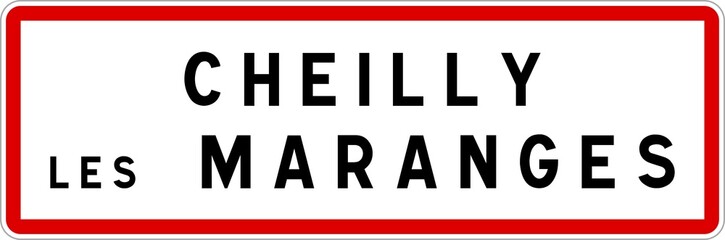 Panneau entrée ville agglomération Cheilly-lès-Maranges / Town entrance sign Cheilly-lès-Maranges