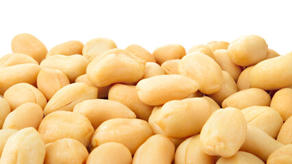 Peanut isolated. Peanuts on white. Peanuts background. Nuts macro.