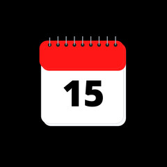 15 th of the month january, february, march, april, may, june, july, august, september, october, november and december with black background black paper calendar