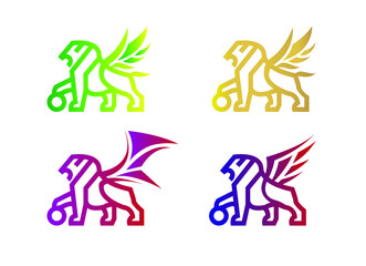 lion line art logo