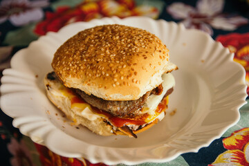 homemade hamburger
