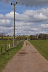 Fototapeta na wymiar a farm track going though the fields