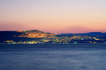Obraz premium Sea of Galilee (Kinneret), the largest freshwater lake in Israel