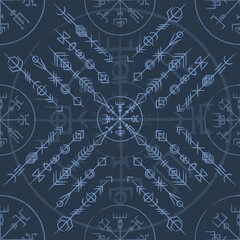 Abstract runes colorful banner