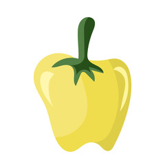 Yellow bell pepper, vegetable .isolated on white background ,Vector illustration EPS 10