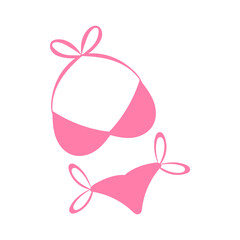 Pink bikini  .isolated on white background ,Vector illustration EPS 10