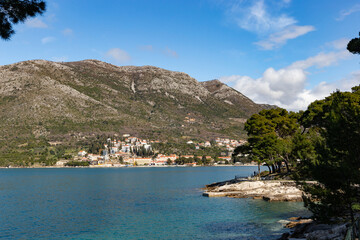 Adriatic sea landscape on the coast. Rocks and sea.