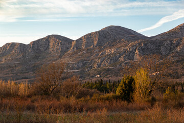 Mountains in Croatia. Springtime evening.