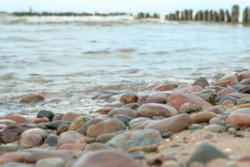 Fototapeta na wymiar beautiful seashore. stone coast.