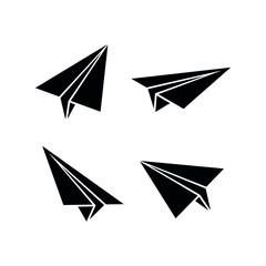 Paper airplane icon. Airplane made of paper. Isolated vector illustration on a white background. 