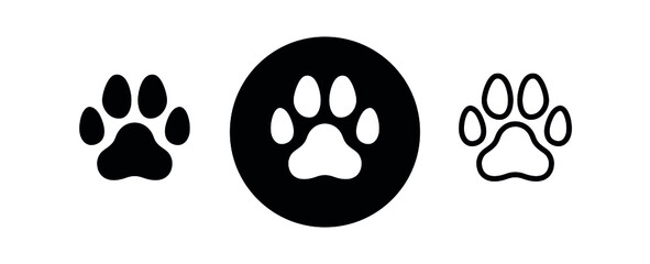 Naklejka na ściany i meble Cat or dog footprint icon. Pets symbol. Paw print pictogram.