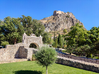Palamidi castle on the hill above Nafplio city in Greece.