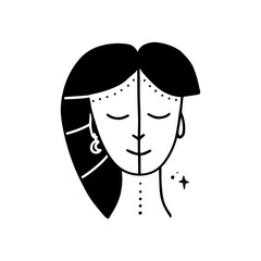 Symbol sign with inscription. Gemini. Vector image of zodiac sign for astrology and horoscopes.